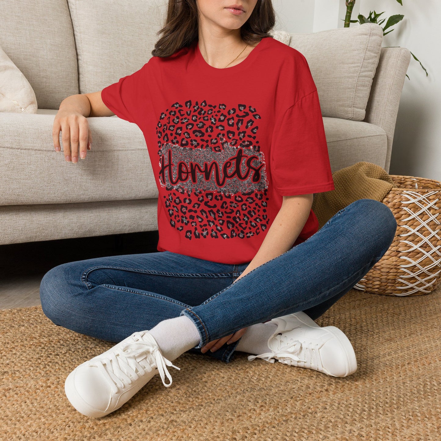 Hornets Leopard Circle T-Shirt — Trendy Animal Print Fan Tee