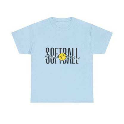 Softball Mom/Player Tee — Retro Script Softball Graphic T-Shirt