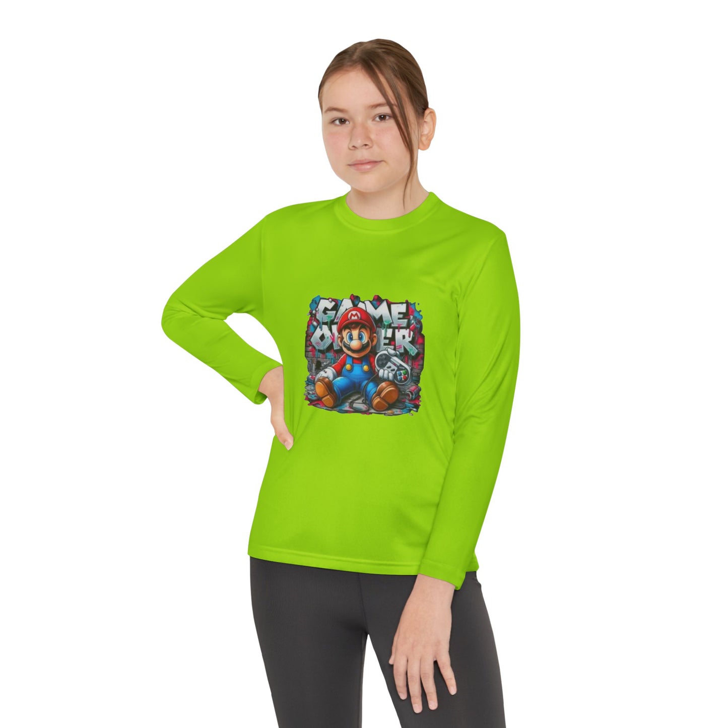 "Game Over" Graphic Youth Long Sleeve Gamer Character Tee