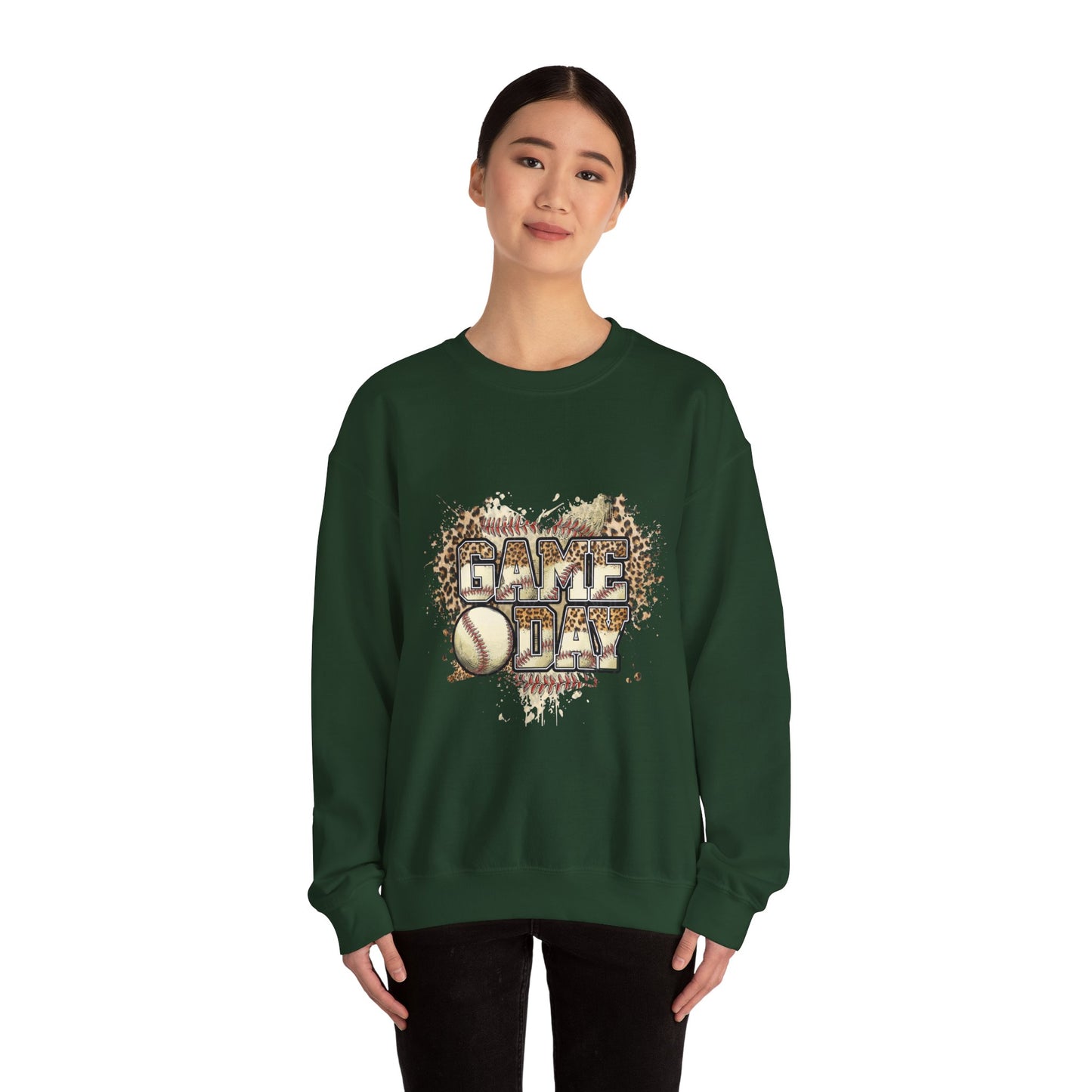 Softball 'Game Day' Crewneck Sweatshirt — Distressed Baseball Design