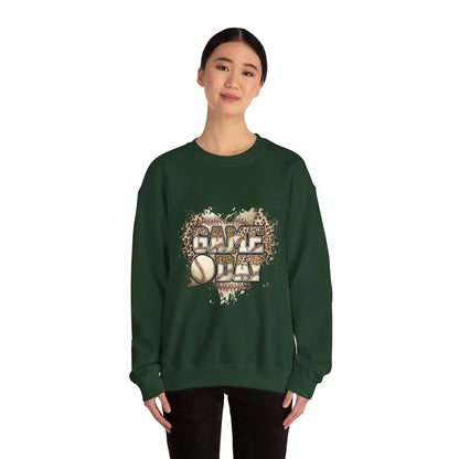 Softball 'Game Day' Crewneck Sweatshirt — Distressed Baseball Design