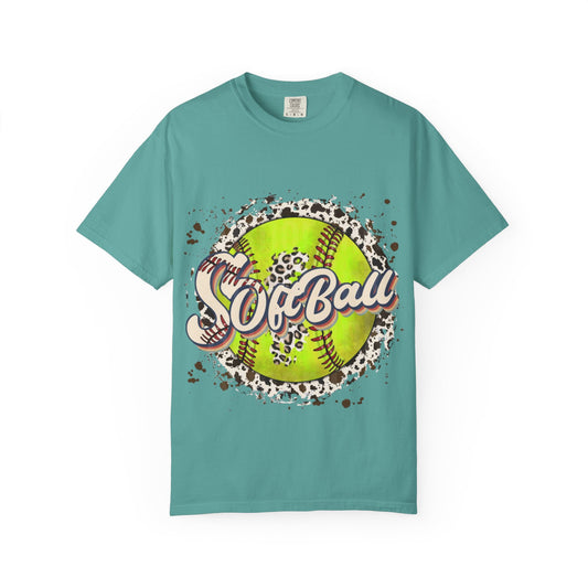Softball Vintage Graphic T-Shirt — Neon Softball Logo Tee
