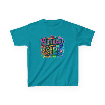 Birthday Girl Kids T‑Shirt — Colorful Confetti Party Tee
