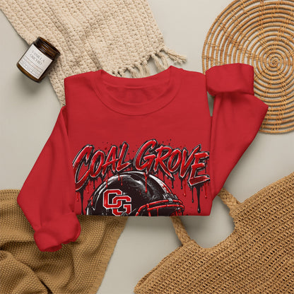 Crewneck Sweatshirt — Coal Grove Hornets Football Helmet Drip Design