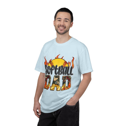 Softball Dad T-Shirt — Flaming Softball Design