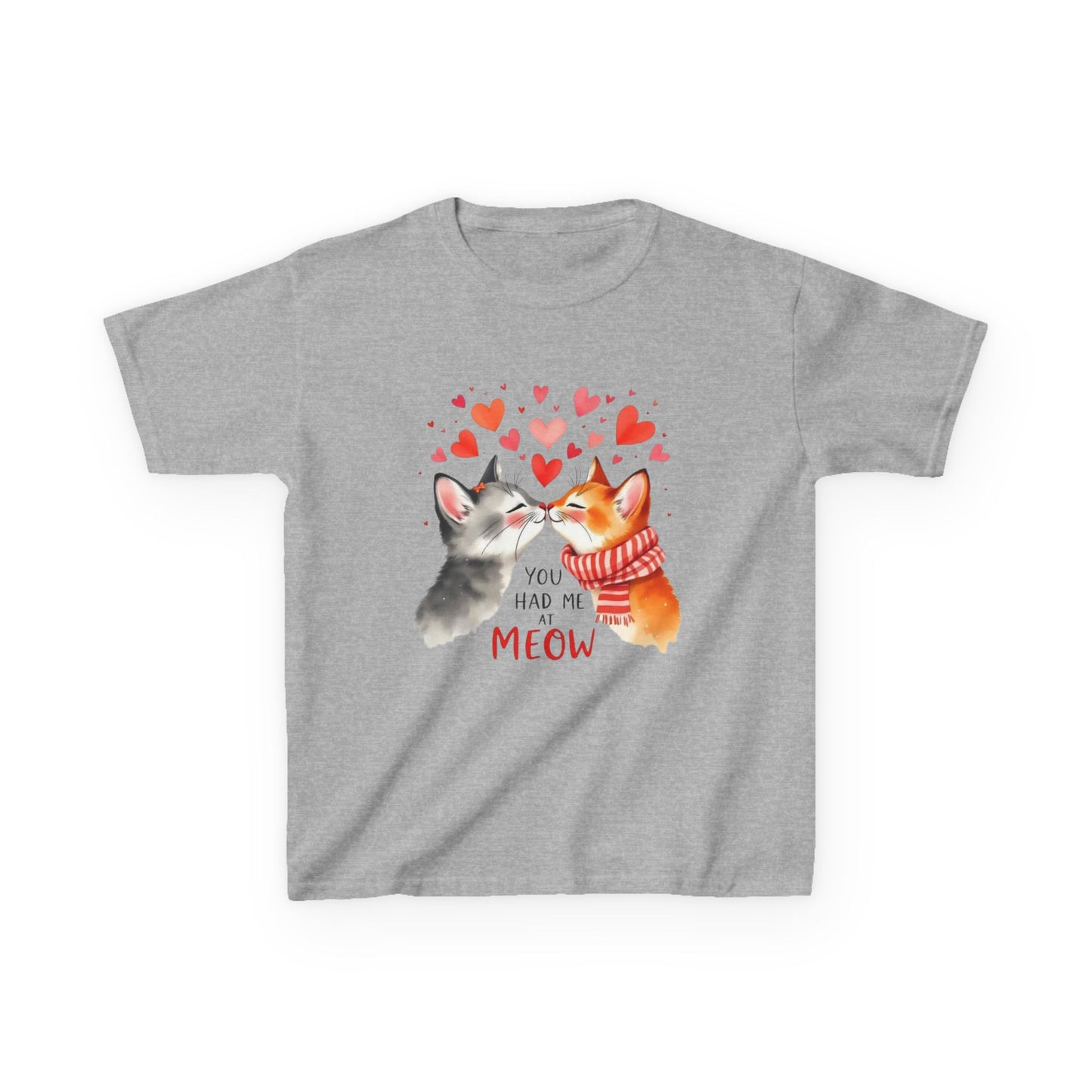 Kids Tee — Cute Cats 'You Had Me at Meow' Valentine Shirt