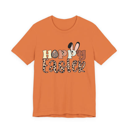Happy Easter Leopard Print Tee — Cute Bunny Egg Holiday T-Shirt