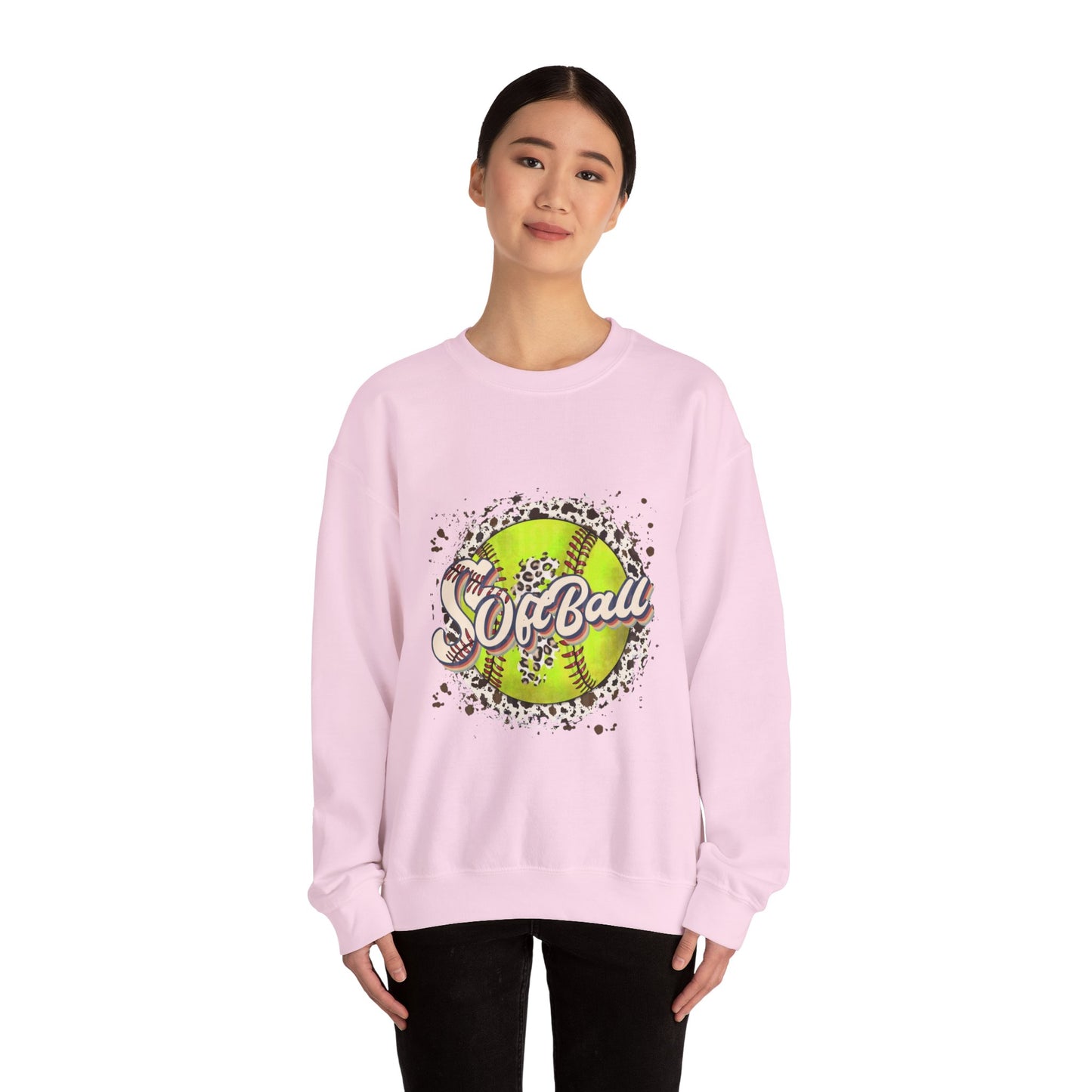 Softball Graphic Crewneck Sweatshirt – Neon Softball Design