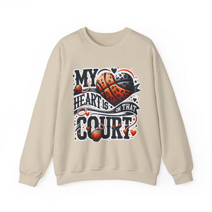 Basketball 'My ❤️Is On That Court' Crewneck Sweatshirt