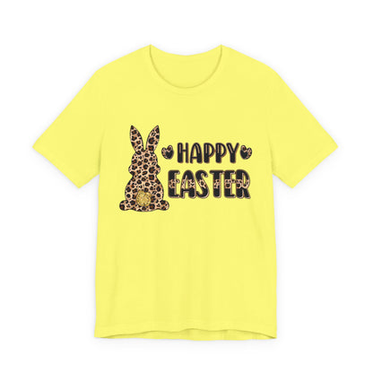 Leopard Print 'Happy Easter' Bunny Tee