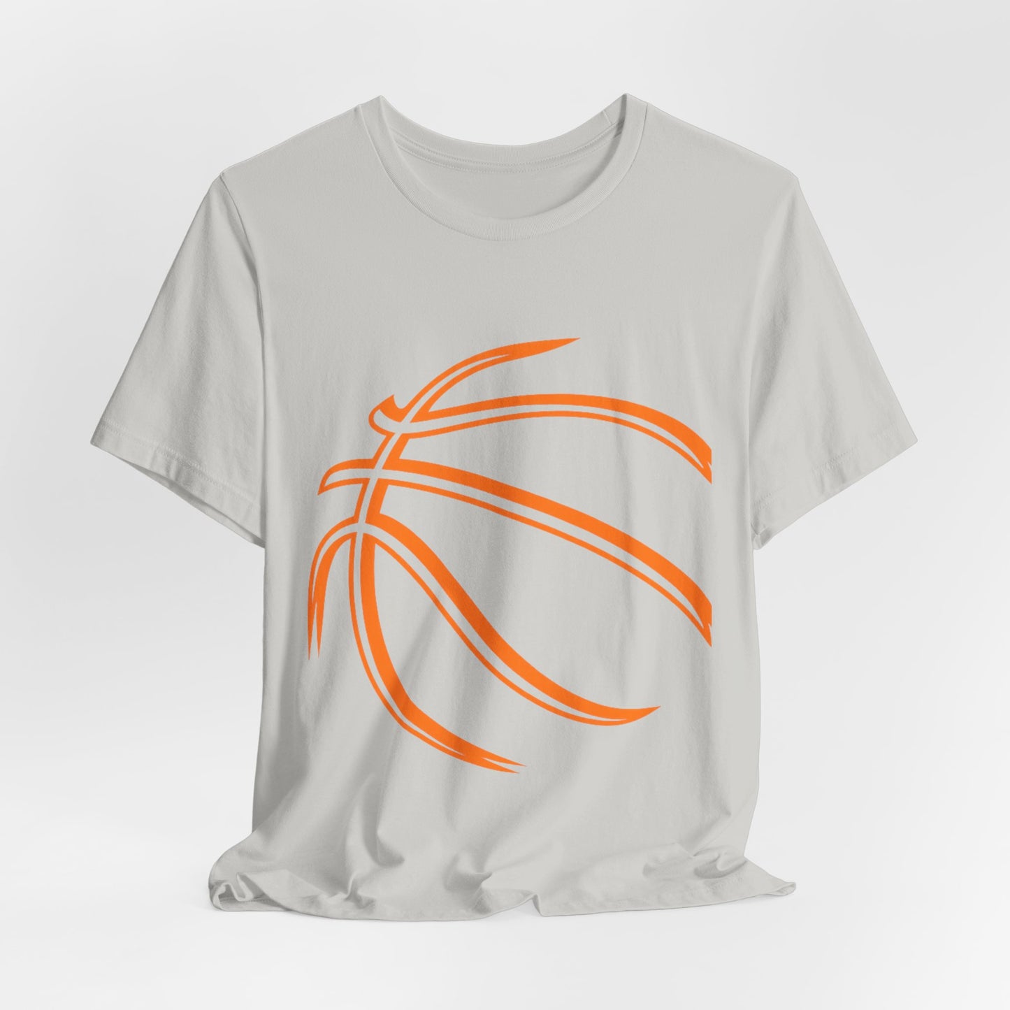 Basketball Line Art Tee — Orange Outline Basketball T-Shirt