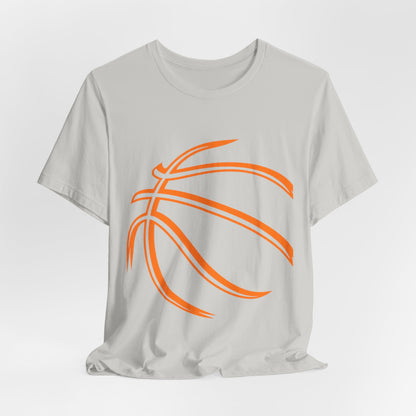 Basketball Line Art Tee — Orange Outline Basketball T-Shirt