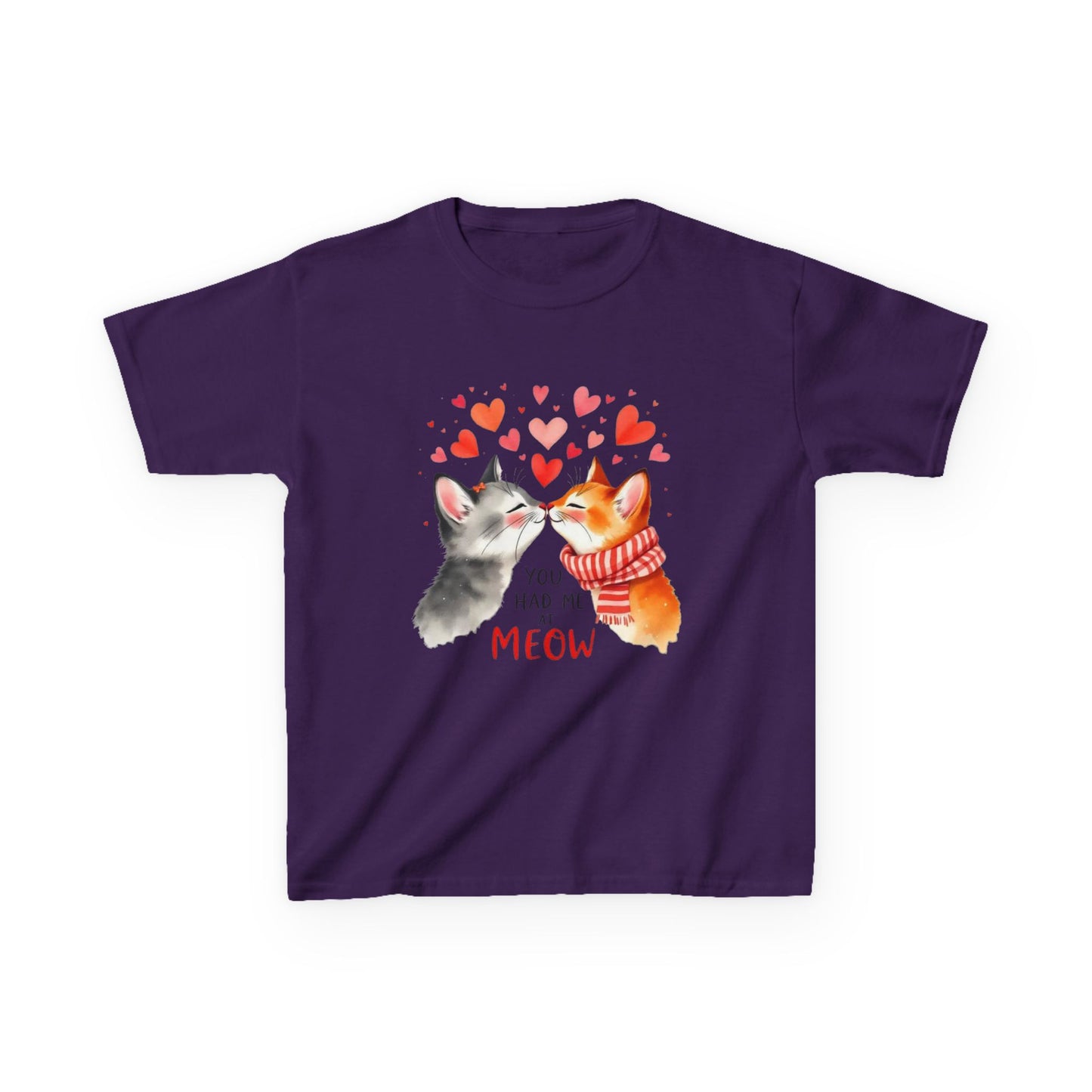 Kids Tee — Cute Cats 'You Had Me at Meow' Valentine Shirt