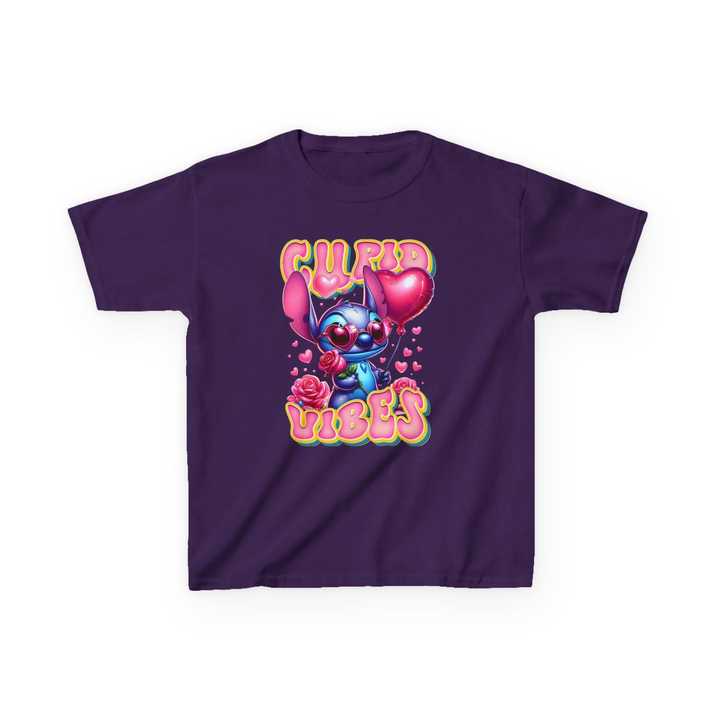 Kids Tee — 'Cupid Vibes' Cute Cartoon Cupid Character Valentine Shirt