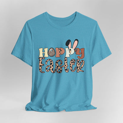 Happy Easter Leopard Print Tee — Cute Bunny Egg Holiday T-Shirt