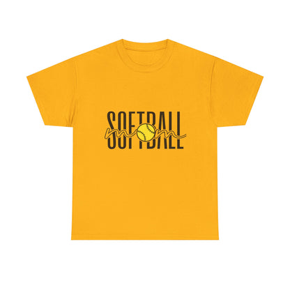 Softball Mom/Player Tee — Retro Script Softball Graphic T-Shirt