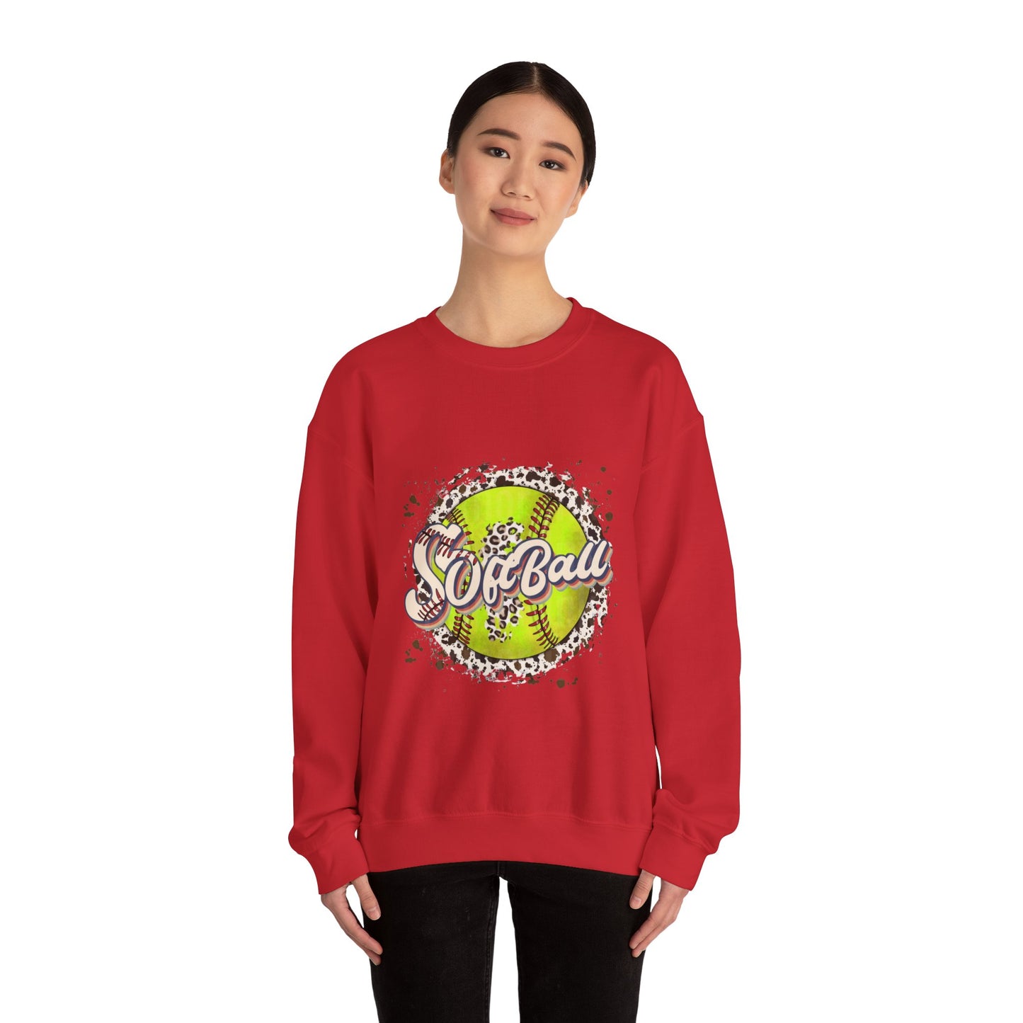 Softball Graphic Crewneck Sweatshirt – Neon Softball Design