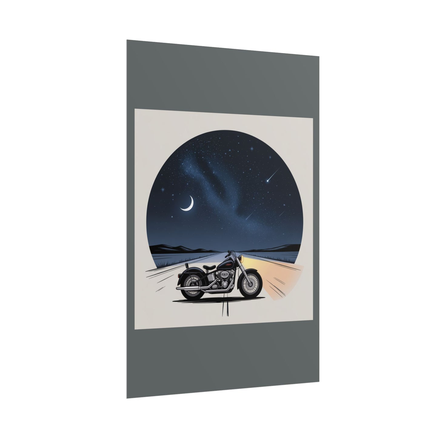 Motorcycle Night Sky Rolled Posters