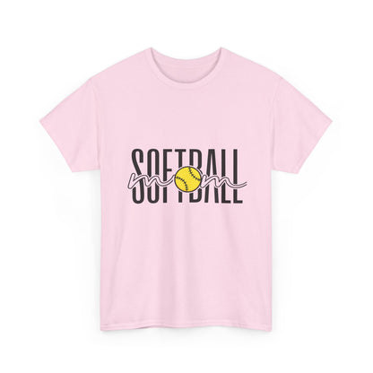 Softball Mom/Player Tee — Retro Script Softball Graphic T-Shirt