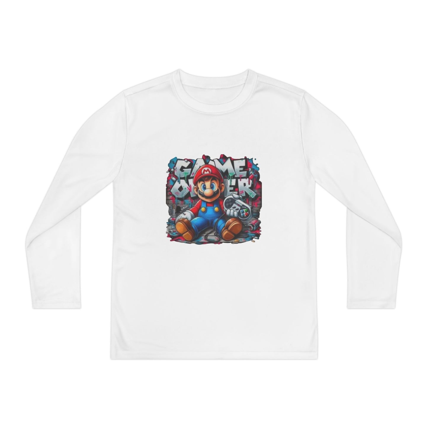 "Game Over" Graphic Youth Long Sleeve Gamer Character Tee