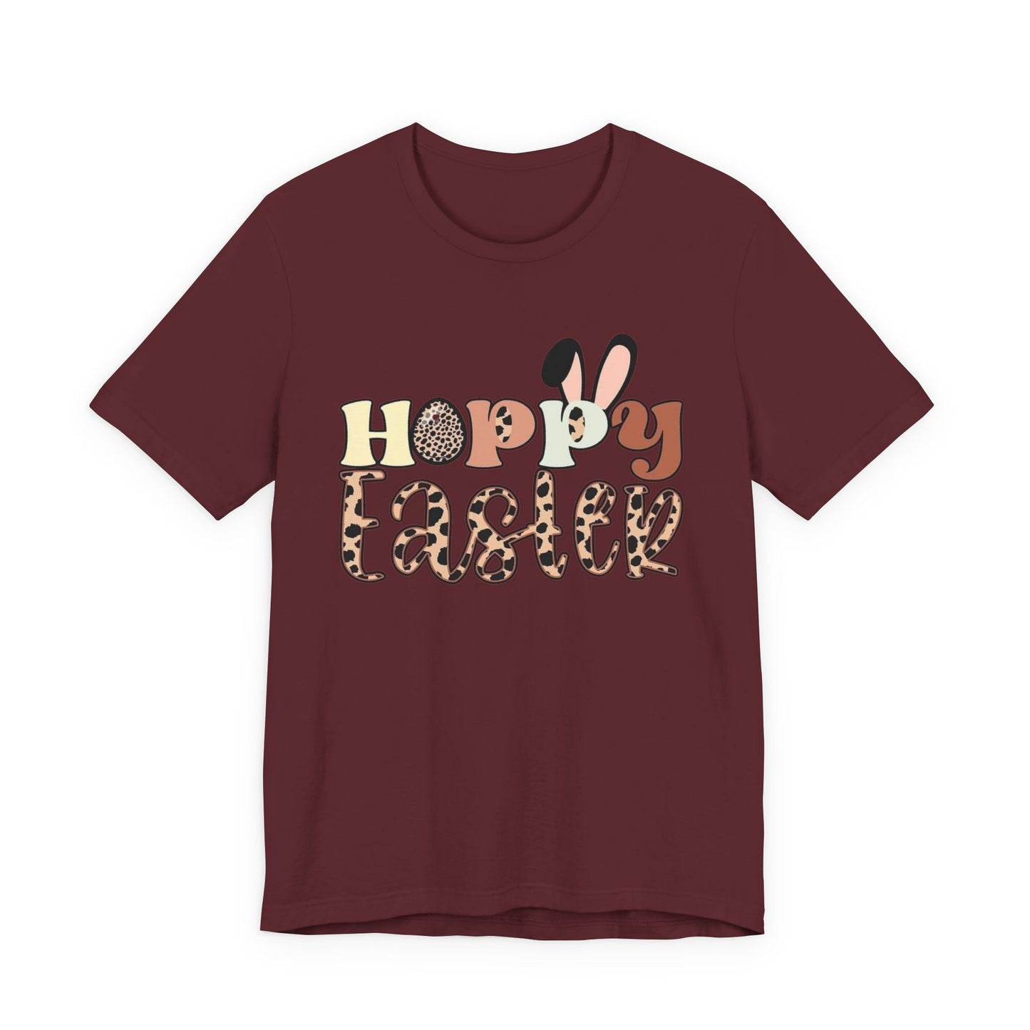 Happy Easter Leopard Print Tee — Cute Bunny Egg Holiday T-Shirt