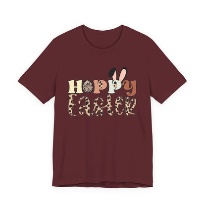 Happy Easter Leopard Print Tee — Cute Bunny Egg Holiday T-Shirt