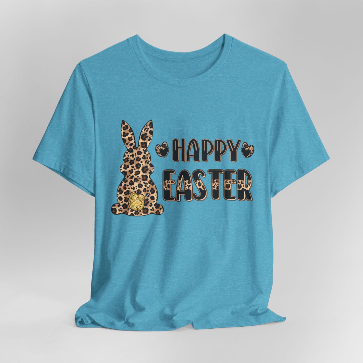 Leopard Print 'Happy Easter' Bunny Tee