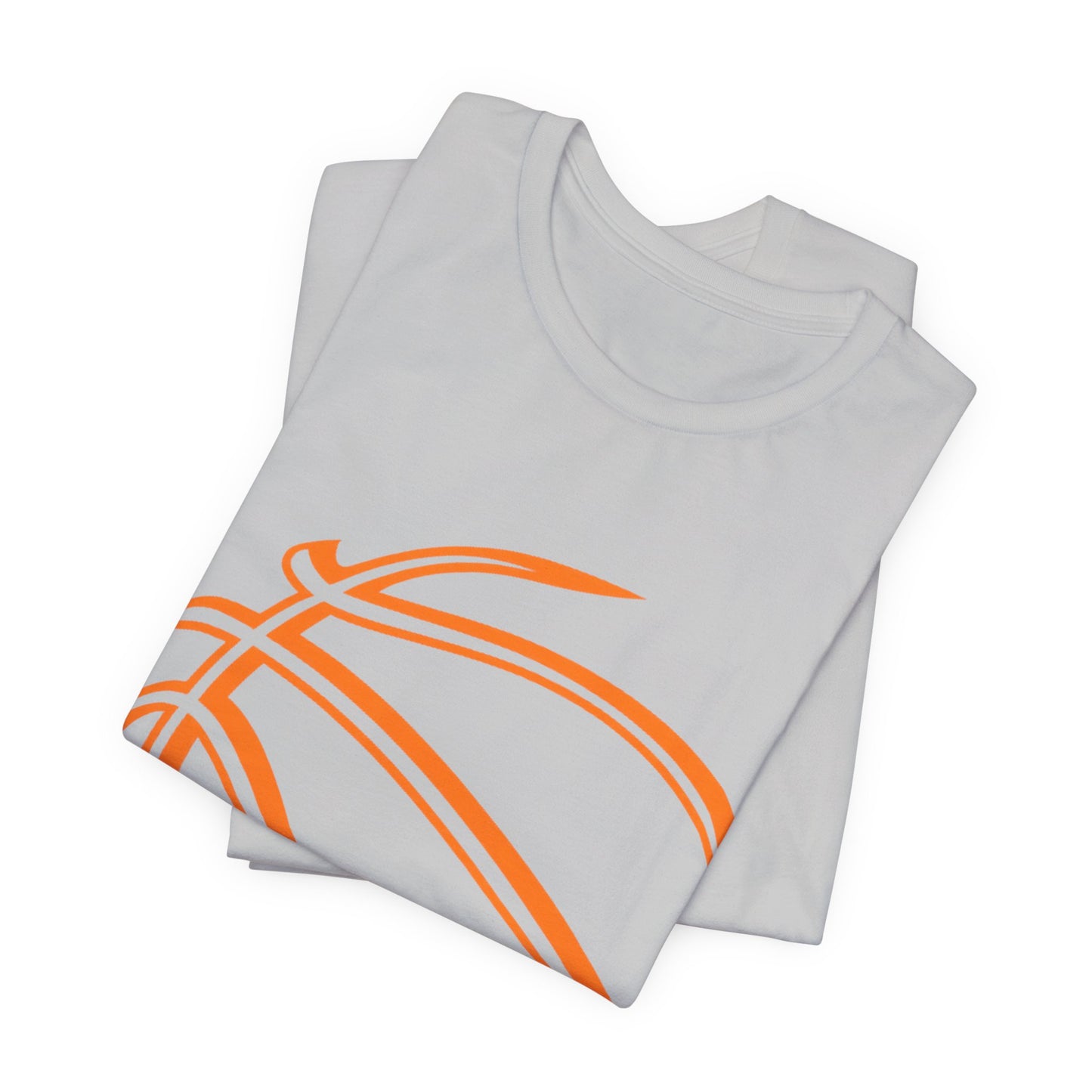Basketball Line Art Tee — Orange Outline Basketball T-Shirt