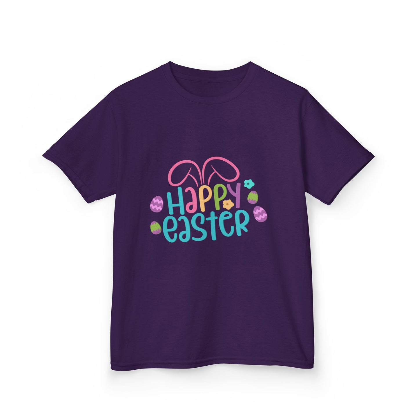 Happy Easter Kids Tee — Bunny Ears & Easter Eggs Holiday Shirt