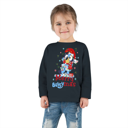 Toddler Tee — Merry BLUEYMAS Christmas Long Sleeve