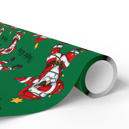Dabbin' Santa Pattern Wrapping Paper Roll
