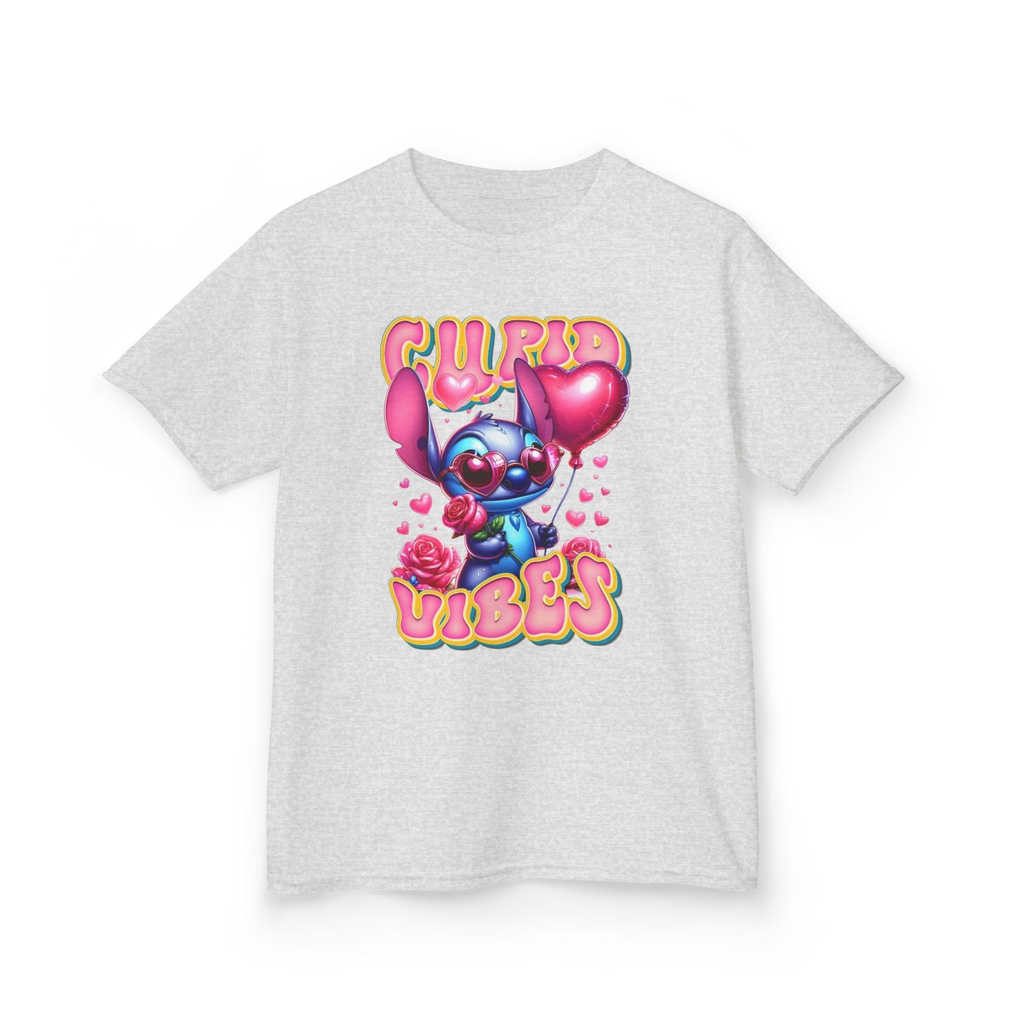 Kids Tee — 'Cupid Vibes' Cute Cartoon Cupid Character Valentine Shirt