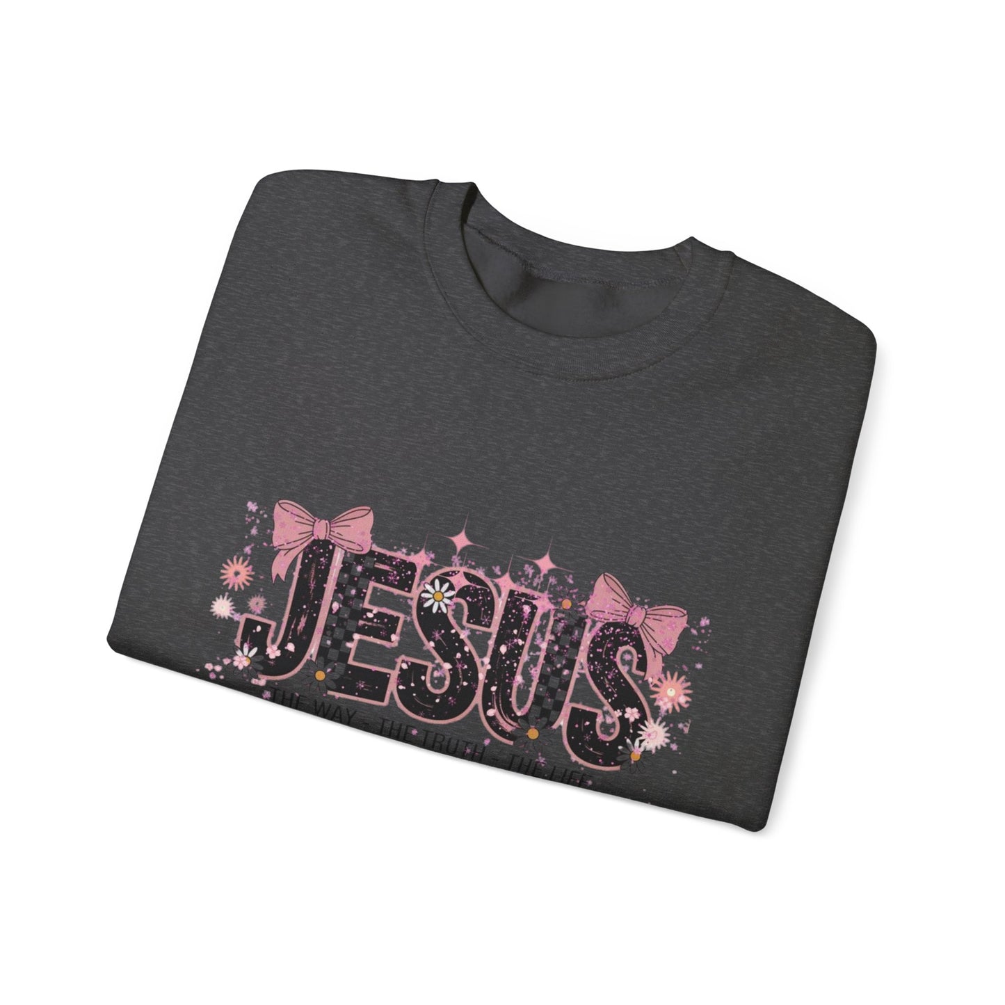 Jesus Floral Crewneck Sweatshirt – The Way The Truth The Life Christian Pullover