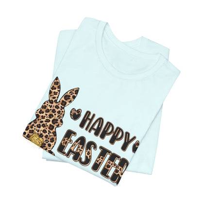 Leopard Print 'Happy Easter' Bunny Tee