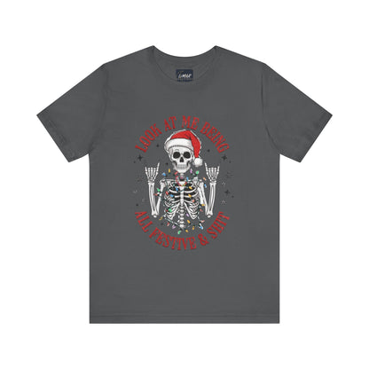 Festive Skeleton Tee - Unisex Jersey Short Sleeve T-Shirt