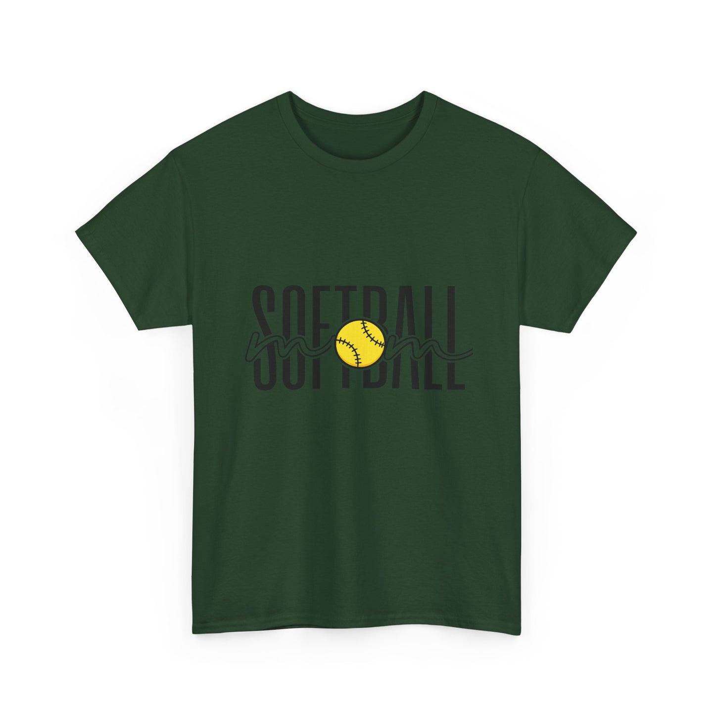 Softball Mom/Player Tee — Retro Script Softball Graphic T-Shirt