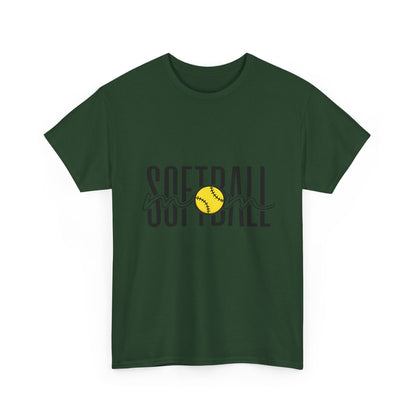 Softball Mom/Player Tee — Retro Script Softball Graphic T-Shirt