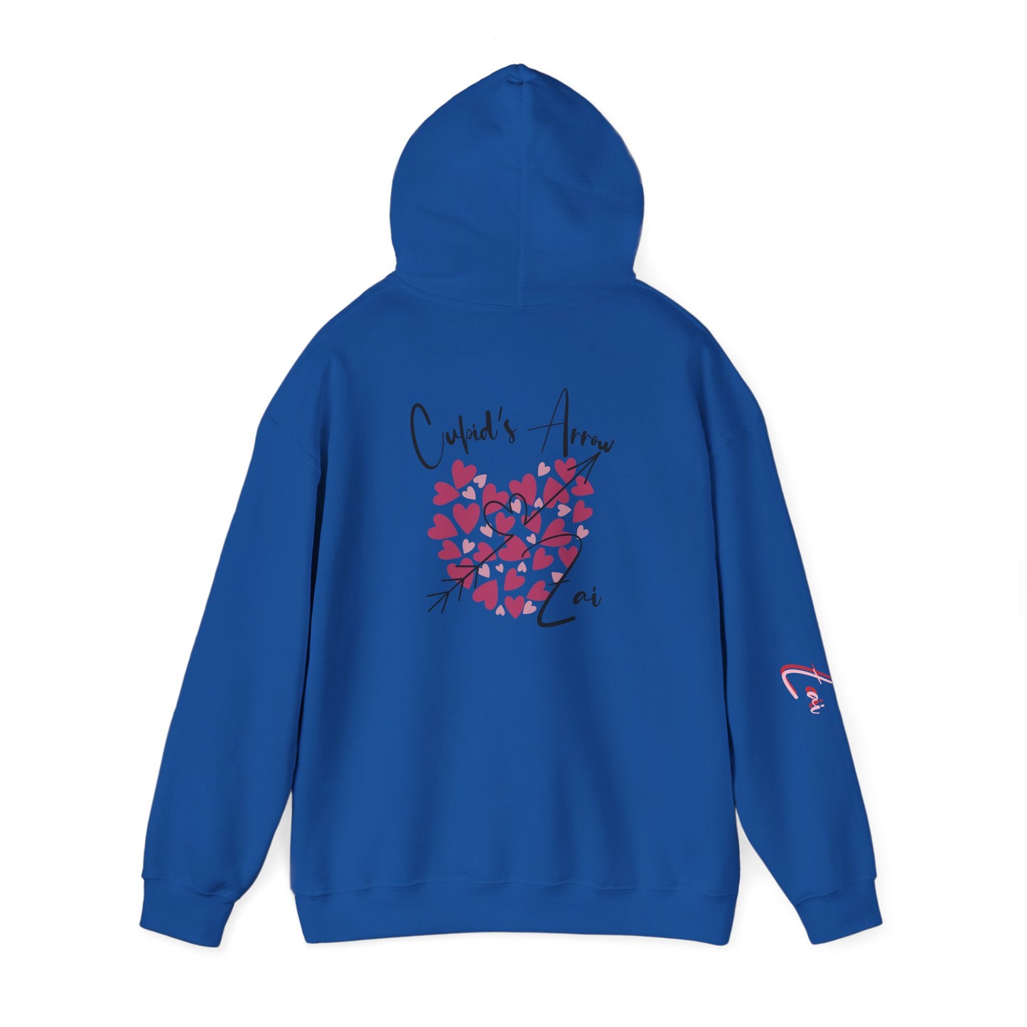 Cupid’s Arrow Lei Hoodie — Heart Arrow Script Pullover for Valentine’s Day