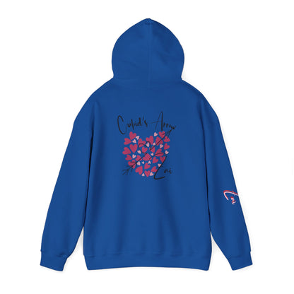 Cupid’s Arrow Lei Hoodie — Heart Arrow Script Pullover for Valentine’s Day