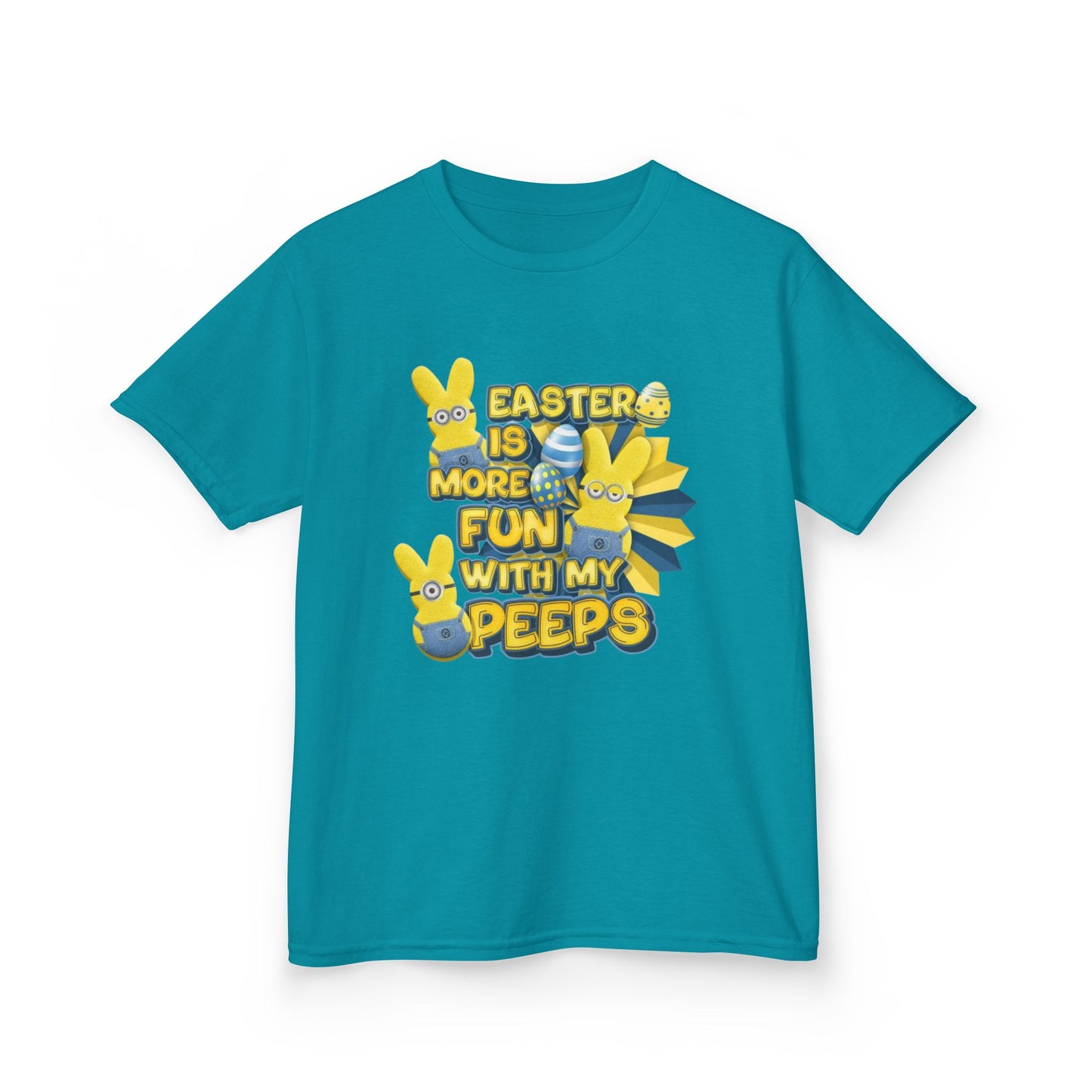 Kids Tee — "Easter Is More Fun With My Peeps" Cute Bunny & Chick Design