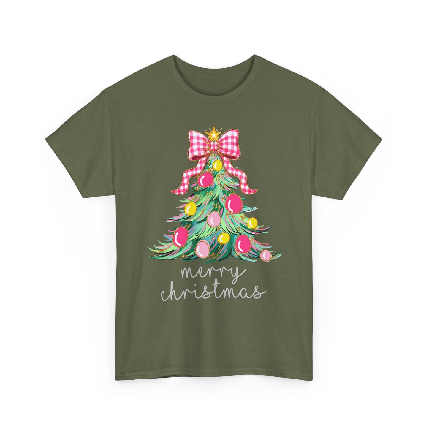 Merry Christmas Tree Unisex Heavy Cotton Tee