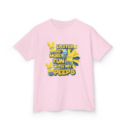 Kids Tee — "Easter Is More Fun With My Peeps" Cute Bunny & Chick Design