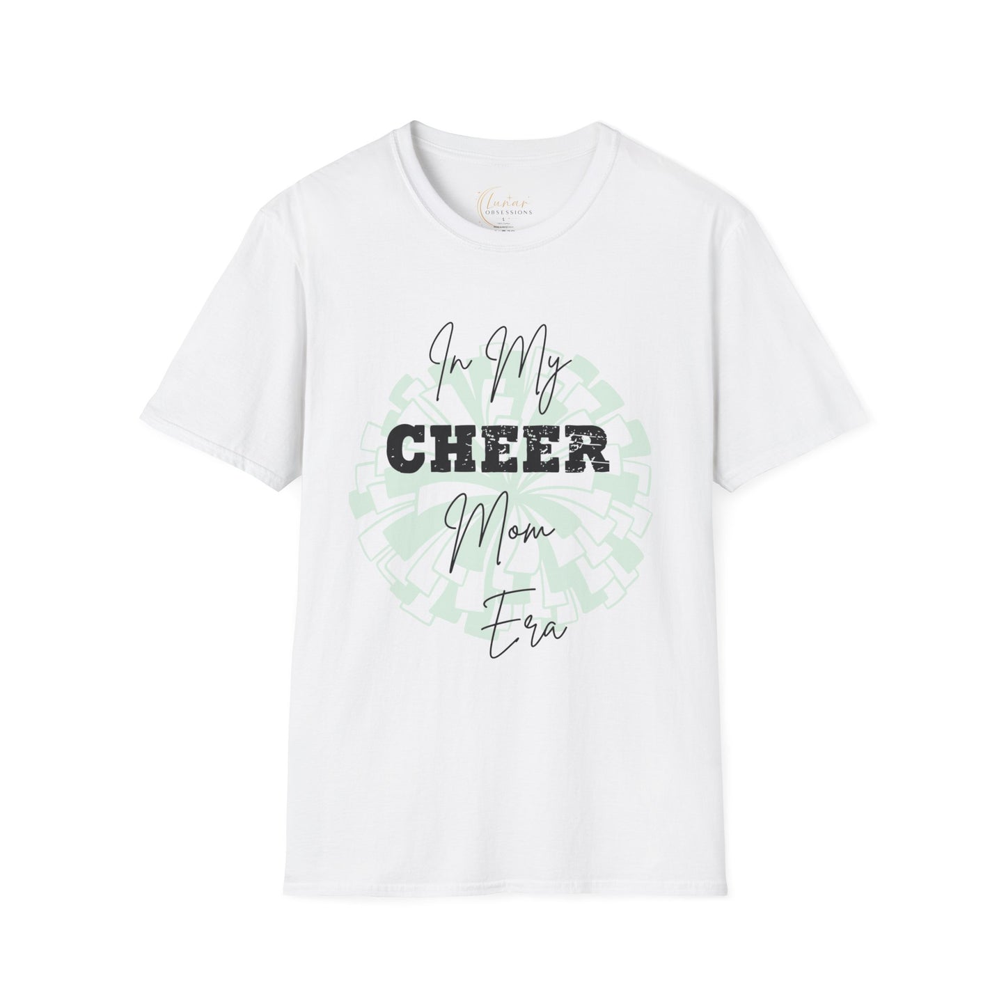 Cheer Mom T‑Shirt — "In My Cheer Mom Era" Graphic Tee | Soft White Cheerleading Gift