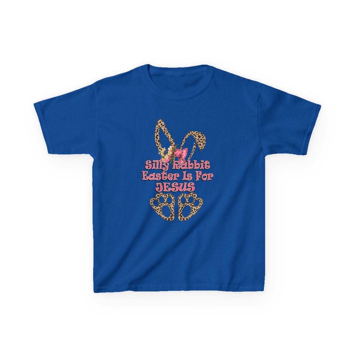 Kids Tee — Leopard Bunny Ears & 'This Little Bunny Is For Jesus' Easter Shirt