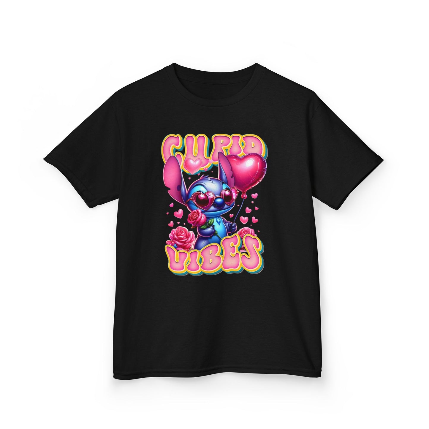 Kids Tee — 'Cupid Vibes' Cute Cartoon Cupid Character Valentine Shirt