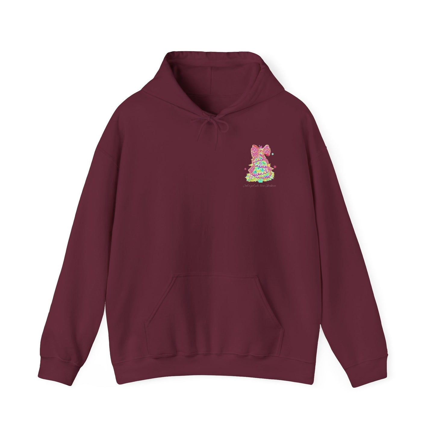 Just a Girl Who Loves Christmas- Whimsical Hooded Sweatshirt