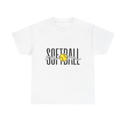 Softball Mom/Player Tee — Retro Script Softball Graphic T-Shirt