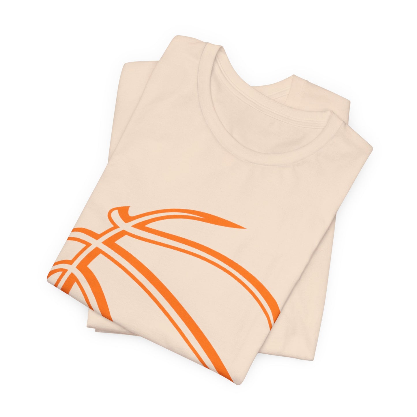 Basketball Line Art Tee — Orange Outline Basketball T-Shirt