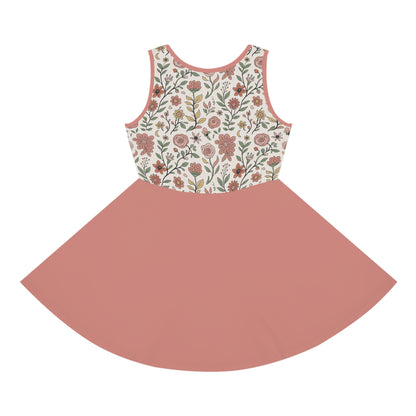 Floral Girls' Sundress, Girls Summer Dress, Kids Floral Dress, Cute Sleeveless Dress, Flower Dress for Parties