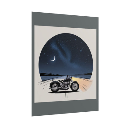 Motorcycle Night Sky Rolled Posters